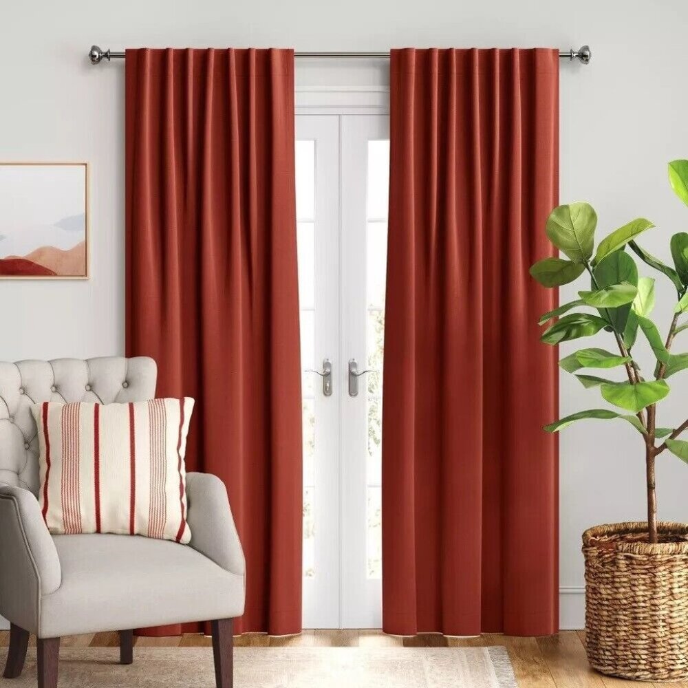 Threshold Copper Matte Velvet Single Blackout Window Curtain Panel 50 x 84 NWOT